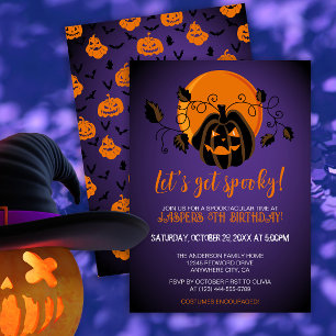 Invitación Hagamos la fiesta de cumpleaños de Halloween con m