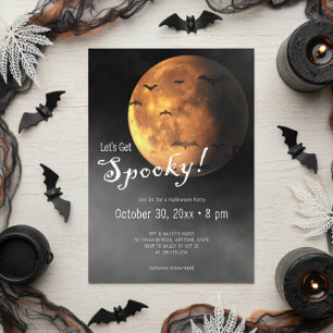Invitación Hagamos la fiesta de Halloween de la luna llena de