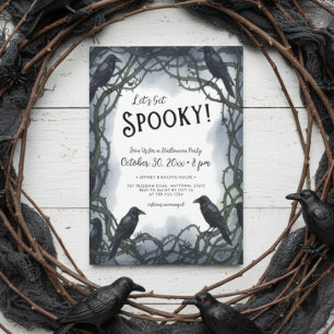 Invitación Hagamos la fiesta de Halloween de Spooky Raven