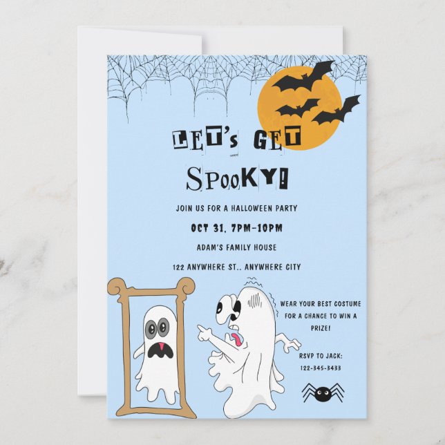 Invitación Hagamos que el Fiesta de disfraces de Halloween se (Anverso)