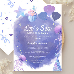 Invitación Hagamos que el género marino revele la Fiesta de r