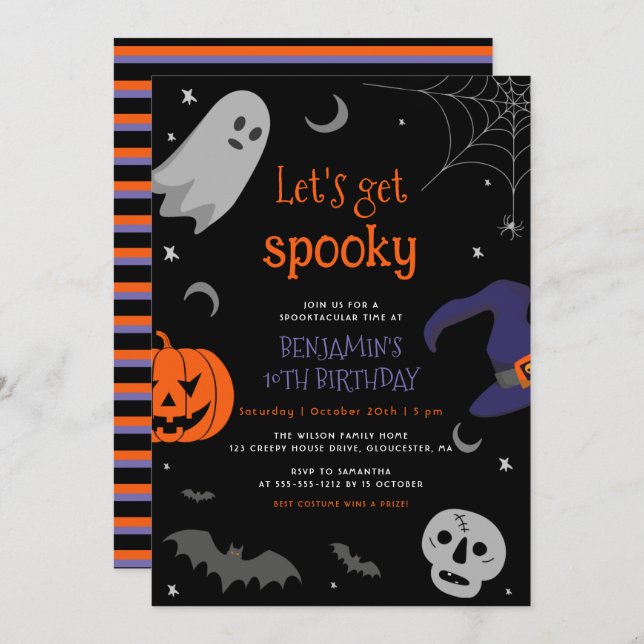 Invitación Hagamos que Halloween sea espeluznante en cualquie (Anverso / Reverso)