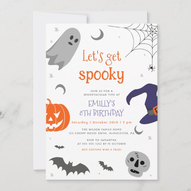 Invitación Hagamos que la fiesta de cumpleaños de Halloween s (Anverso)