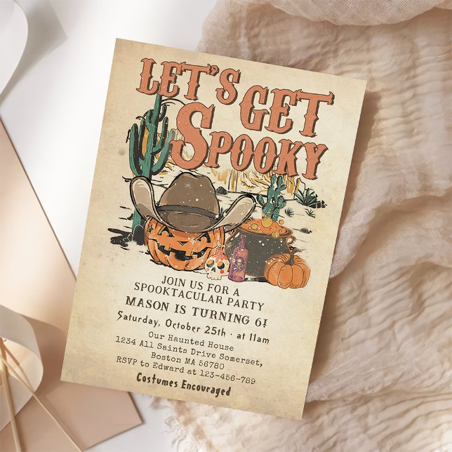 Invitación Hagamos que se asuste la calabaza de vacuno Hallow (Subido por el creador)