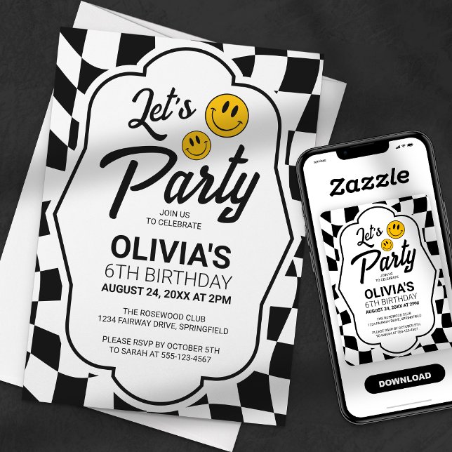 Invitación Hagamos sonreír a la Fiesta Face Retro (Subido por el creador)