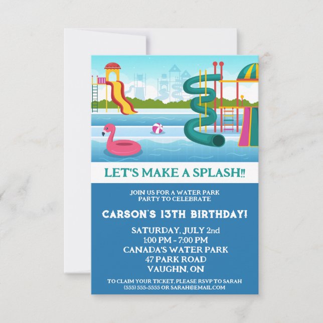 Invitación ¡Hagamos un aplauso! Fiesta de cumpleaños de Water (Anverso)