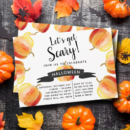 Invitación Hagamos una fiesta de Halloween con la calabaza de