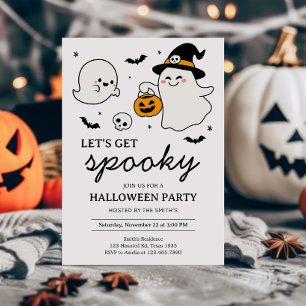 Invitación Hagamos una fiesta de Halloween de fantasía