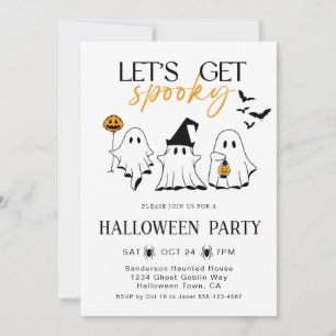 Invitación Hagamos una fiesta fantasma de Halloween