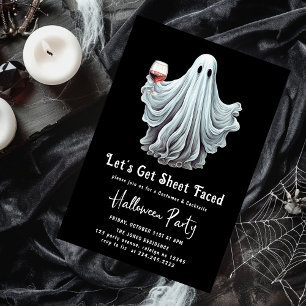 Invitación Hagamos una hoja frente a la fiesta de Halloween p