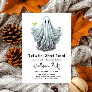 Invitación Hagamos una hoja frente a la fiesta de Halloween p
