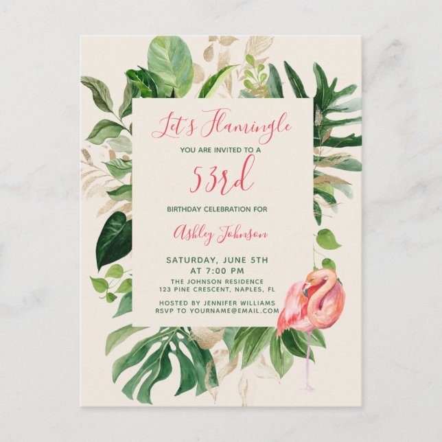 Invitación Hagamos una tontería en cualquier postal de cumple (Anverso)