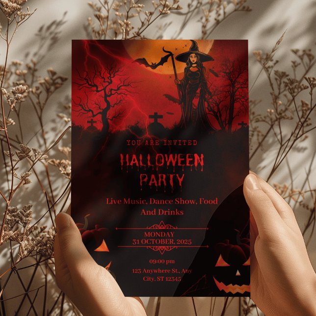 Invitación Hagan de su fiesta de Halloween una fiesta elegant (Subido por el creador)