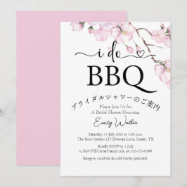 Invitación Hago barbacoa ducha de novia cerezo floral rosa