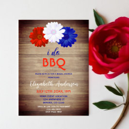 Invitación Hago barbacoa ducha de novia floral patriótica