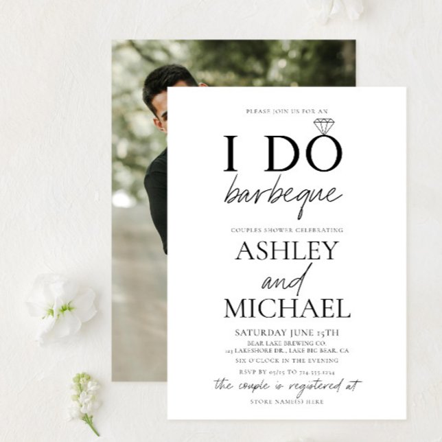 Invitación Hago barbacoa ducha de parejas de fotos blancas y  (Subido por el creador)