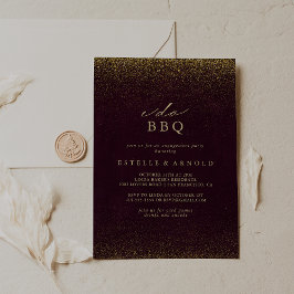 Invitación Hago BBQ Burgundy Gold Partido de compromiso Purpu