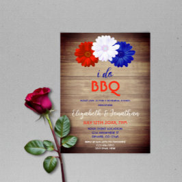 Invitación Hago BBQ Cena de Ensayo Floral Patriótico