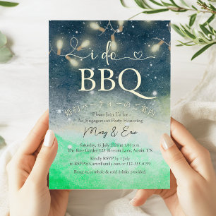 Invitación Hago BBQ Engagement Party String Light Garden