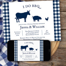 Hago BBQ Farmhouse Navy Ducha de Parejas Blue Plai