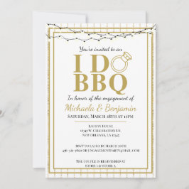 Invitación Hago BBQ Gold Parejas de ducha Fiesta de compromis