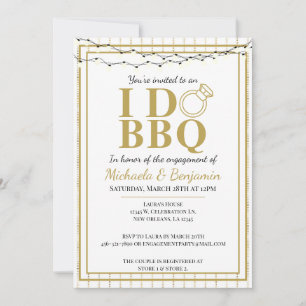 Invitación Hago BBQ Gold Parejas de ducha Fiesta de compromis