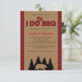 Invitación Hago BBQ Kraft Plaid Bridal Shower
