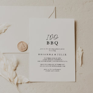 Invitación Hago BBQ Moderno Partido de Compromiso Elegante