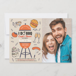Invitación Hago BBQ Parejas Ducha Compromiso Foto Jardín