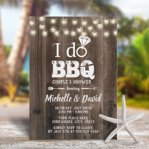 Invitación Hago BBQ Parejas Duchan Mera Rústica