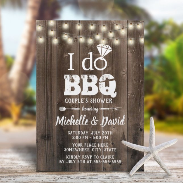 Invitación Hago BBQ Parejas Duchan Mera Rústica (Subido por el creador)