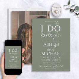 Invitación Hago BBQ Sage Green Sage Simple Script Shower