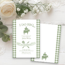 Invitación Hago BBQ Vintage Sage Green Gingham Bridal