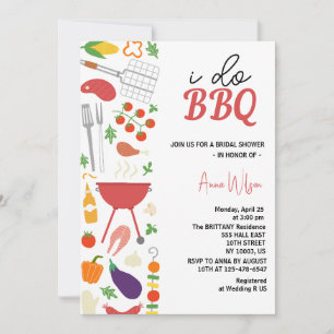 Invitación Hago ducha de compromiso de parejas de barbacoa Bo