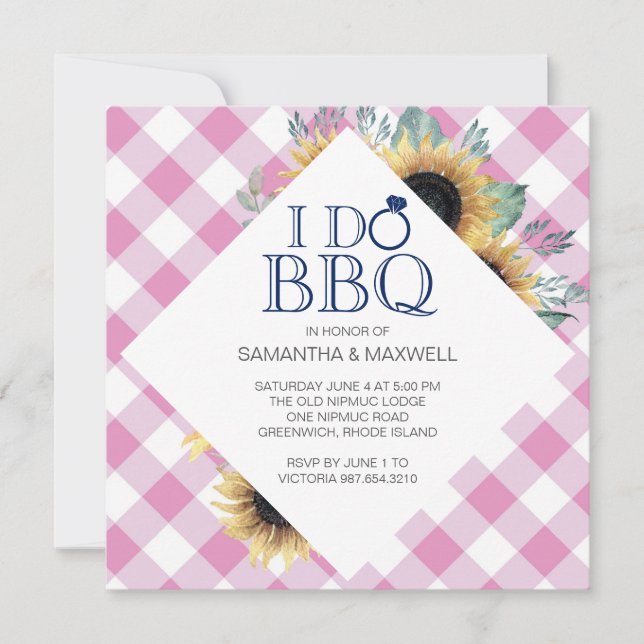 Invitación Hago ducha de novia en barbacoa (Anverso)