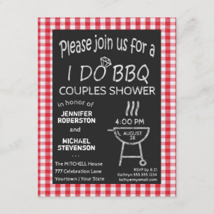 Invitación Hago Ducha De Parejas De Chalkboard BBQ