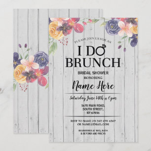 Invitación Hago la ducha nupcial del brunch que la flor