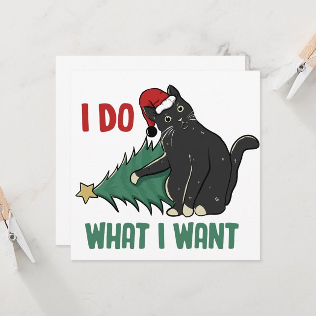 Invitación Hago lo que quiero Navidades para el gato negro (Anverso/Reverso In Situ)