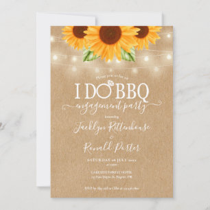 Invitación Hago luces de cadena de girasoles para barbacoa co