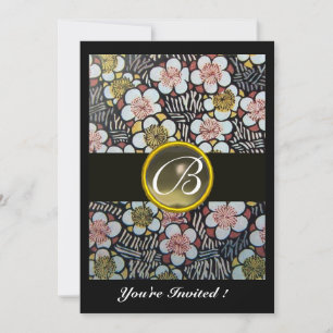 INVITACIÓN HAIKU / FLORES DE PRIMAVERA AGATA GRIS GEM MONOGRA