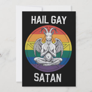 Invitación Hail Gay Satan Funny Gótico Gothic Goat LGBTQ