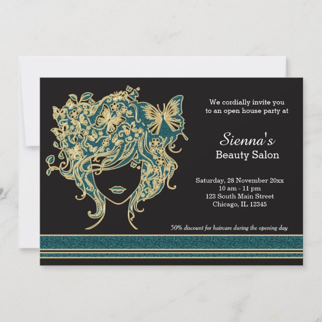 Invitación Hair stylista Open House (Anverso)
