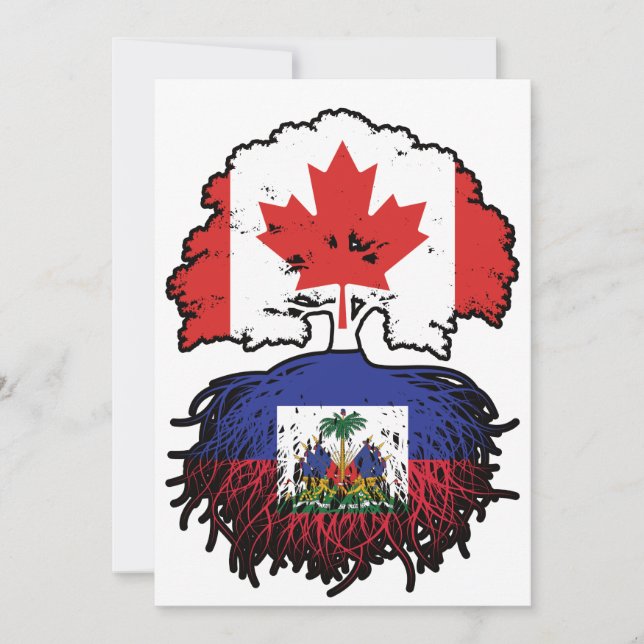 Invitación Haití: Árbol canadiense haitiano canadiense rompe  (Anverso)