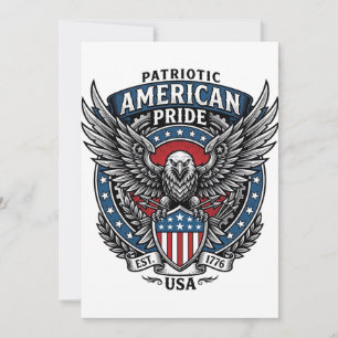 Invitación Halcón de batalla patriótico Águila y halcón patri
