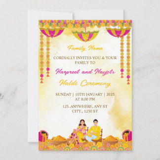 Invitación Haldi Ceremony Invitation, Maiyan Ceremony Card