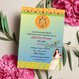 Invitación Half Saree Ritu Kala Samskara