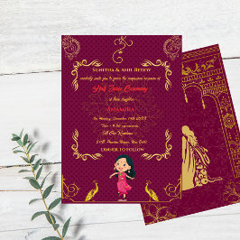 Invitación Half Saree Ritu Kala Samskara