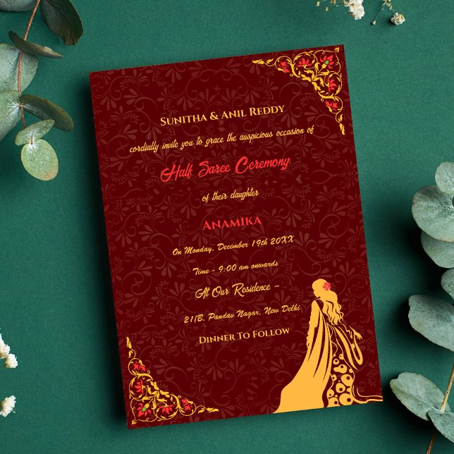Invitación Half Saree Ritu Kala Samskara (Subido por el creador)