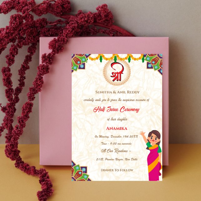 Invitación Half Saree Ritu Kala Samskara (Subido por el creador)