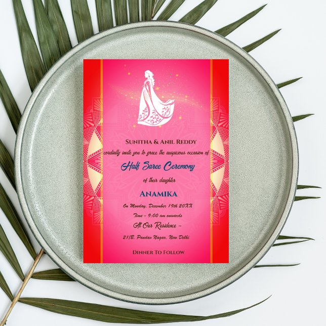 Invitación Half Saree Ritu Kala Samskara (Subido por el creador)